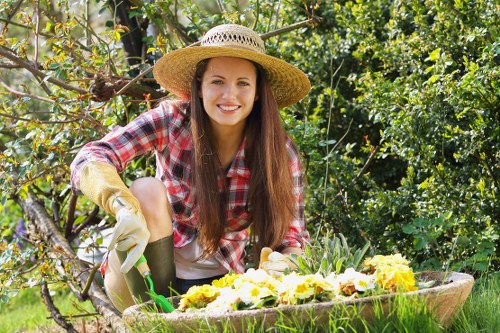 Local gardeners in Harefield improving lawn condition and garden detail