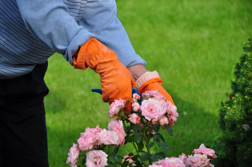 Hard landscaping features in a Harefield garden project